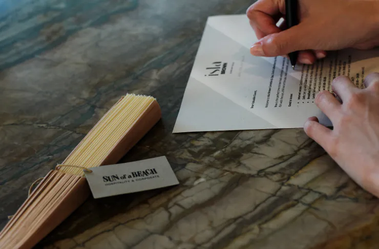 hotel checkout guest welcome gift fan